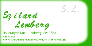 szilard lemberg business card